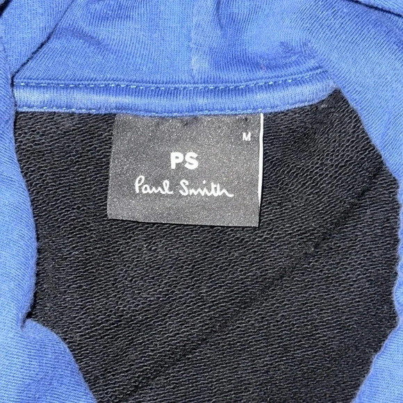PS Paul Smith Zebra Logo Organic Cotton Hoodie Black Sweatshirt Size Medium - Picture 9 of 14